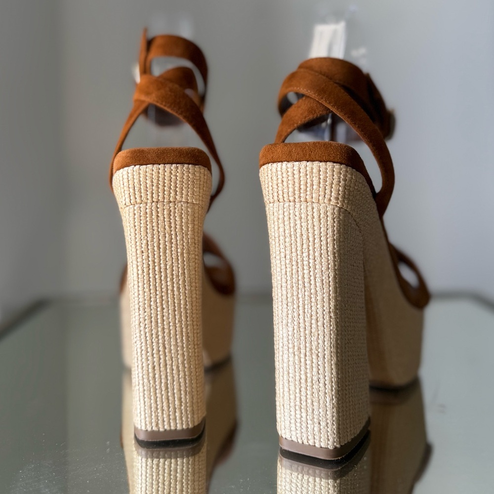 EUC JIMMY CHOO Gaia 140 suede platform sandals $995 38 - Picture 8 of 15